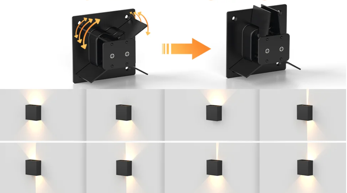 Aplique LED 6 W IP65 en Aluminio (Negro/Blanco) – Luz Cálida o Fría
