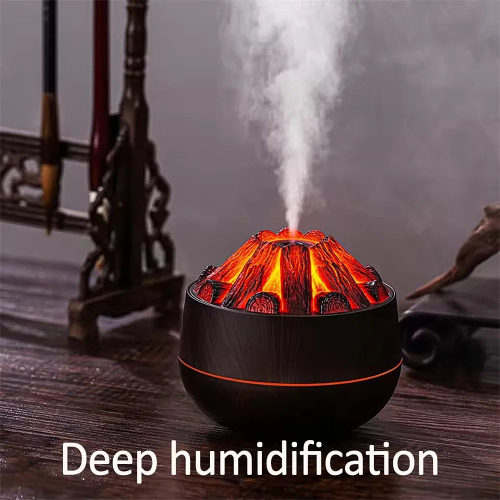 Humidificador Volcán — Llama y Niebla Relajante