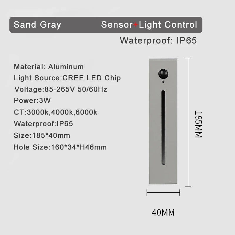 Aplique LED con Sensor de Movimiento 3 W Resistente al agua