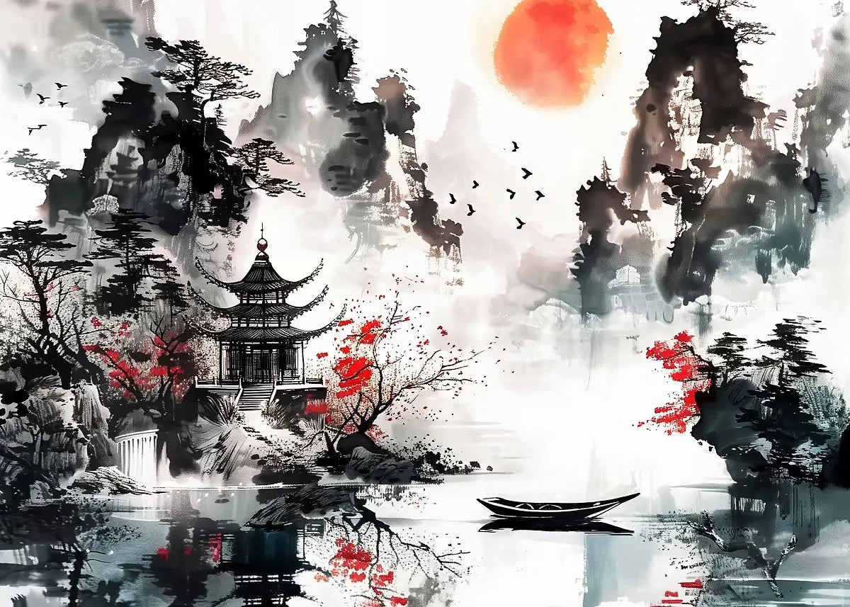 Paisaje Japonés en Lienzo