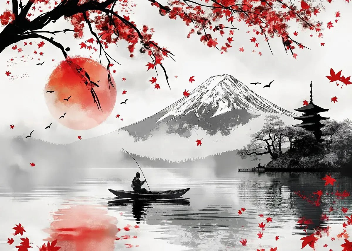 Paisaje Japonés en Lienzo
