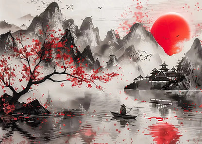 Paisaje Japonés en Lienzo