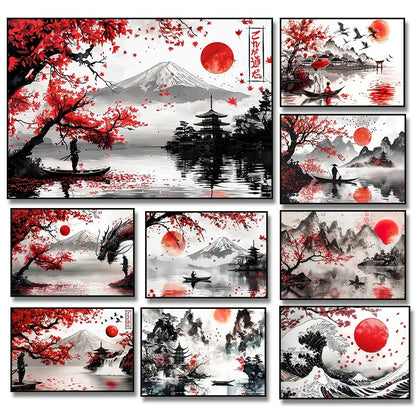 Paisaje Japonés en Lienzo
