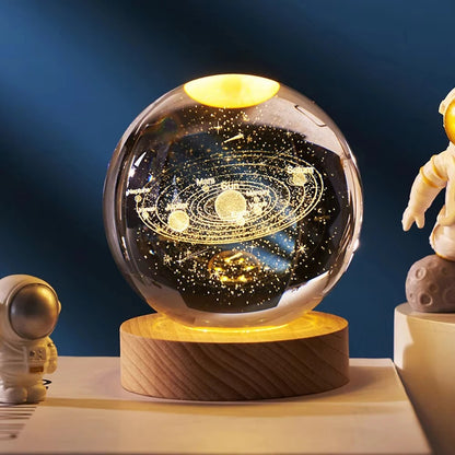 Lámpara Esfera de Cristal 3D Galaxia (USB)