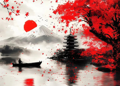 Paisaje Japonés en Lienzo