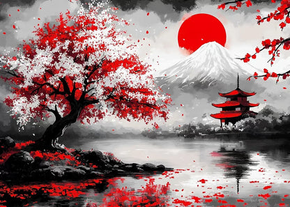 Paisaje Japonés en Lienzo