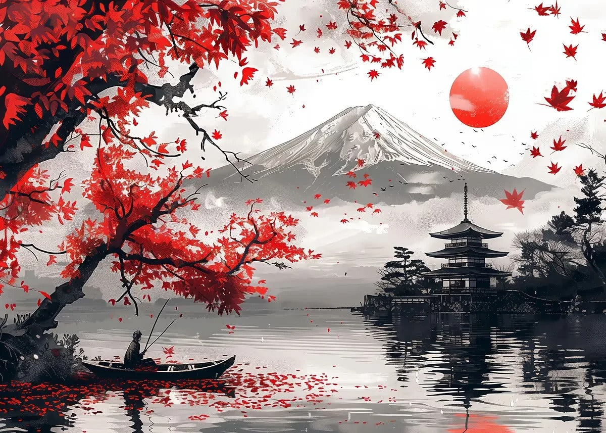 Paisaje Japonés en Lienzo