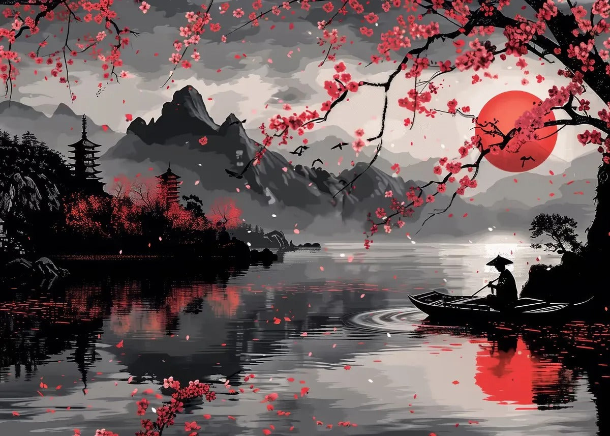 Paisaje Japonés en Lienzo