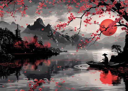 Paisaje Japonés en Lienzo