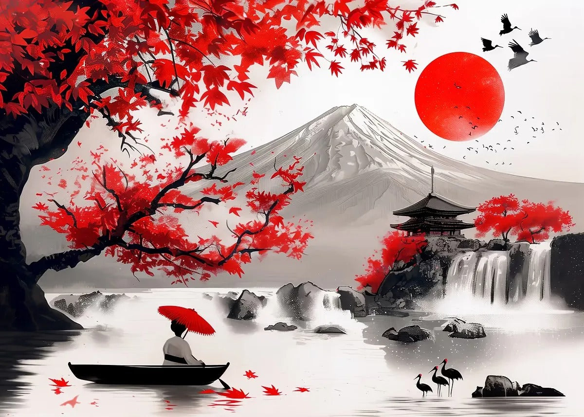 Paisaje Japonés en Lienzo