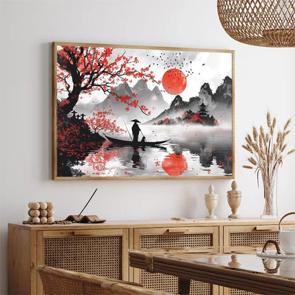 Paisaje Japonés en Lienzo
