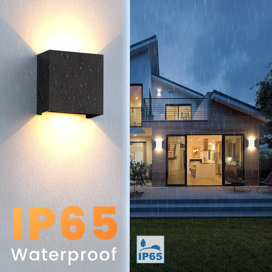 Aplique LED 6 W IP65 en Aluminio (Negro/Blanco) – Luz Cálida o Fría