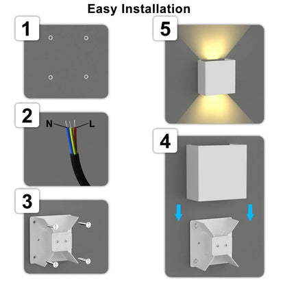 Aplique LED 6 W IP65 en Aluminio (Negro/Blanco) – Luz Cálida o Fría