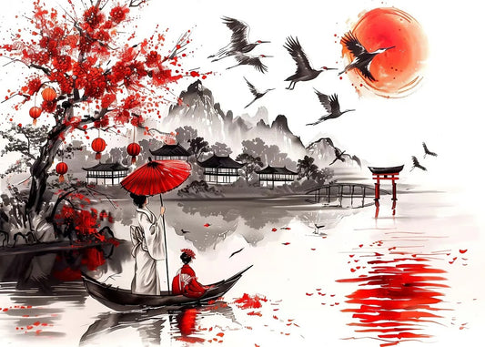 Paisaje Japonés en Lienzo