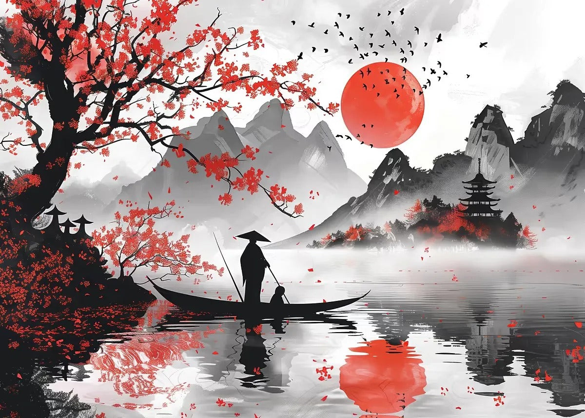 Paisaje Japonés en Lienzo