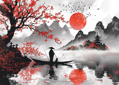 Paisaje Japonés en Lienzo